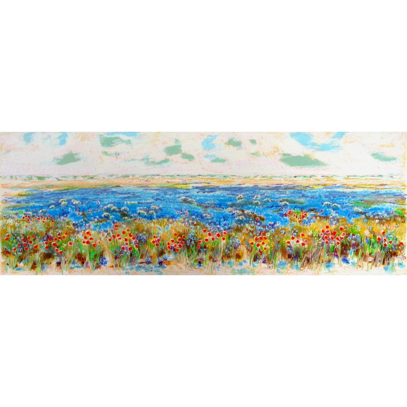 Natale Addamiano - "Campi di Lino" (50x140) | Calandra Art Gallery