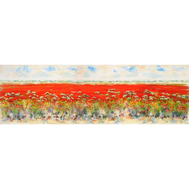Natale Addamiano - "Papaveri in primavera" (50x140) | Calandra Art
