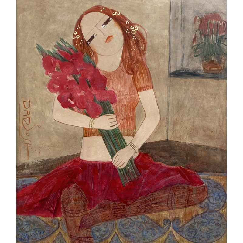 Dariush T. Mohajer - Senza Titolo - Olio su MDF (37x42 cm)