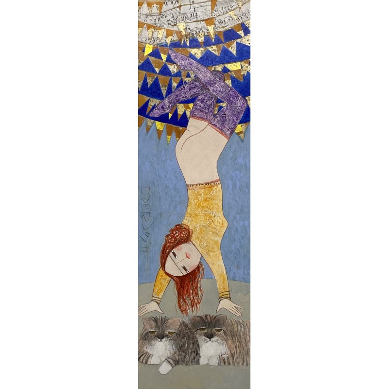 Dariush T. Mohajer - Untitled - Oil on board (69x20 cm)