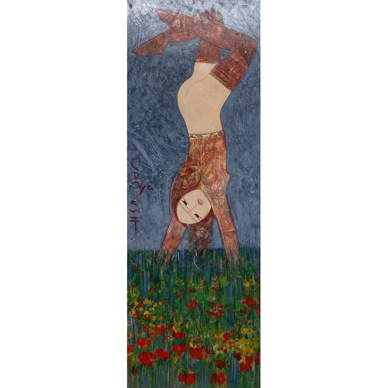 Dariush T. Mohajer - Senza Titolo - Olio su tavola (70x25 cm)