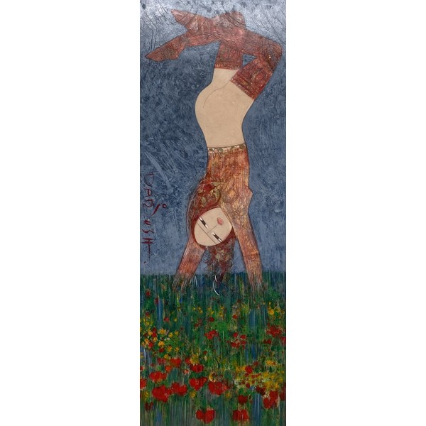 Dariush T. Mohajer - Untitled - Oil on board (70x25 cm)