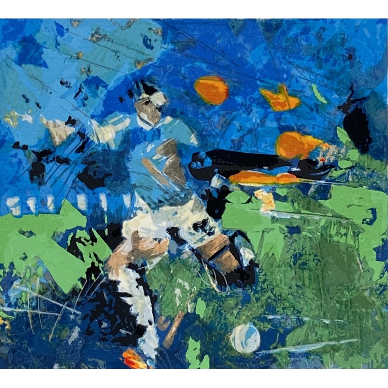 Francesco Toraldo - Football 23x25 | Original Multi-material Silkscreen