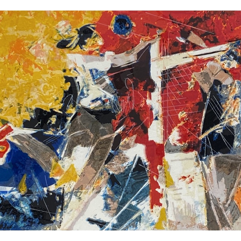 Francesco Toraldo - Volleyball 23x25 | Original Multi-material Silkscreen