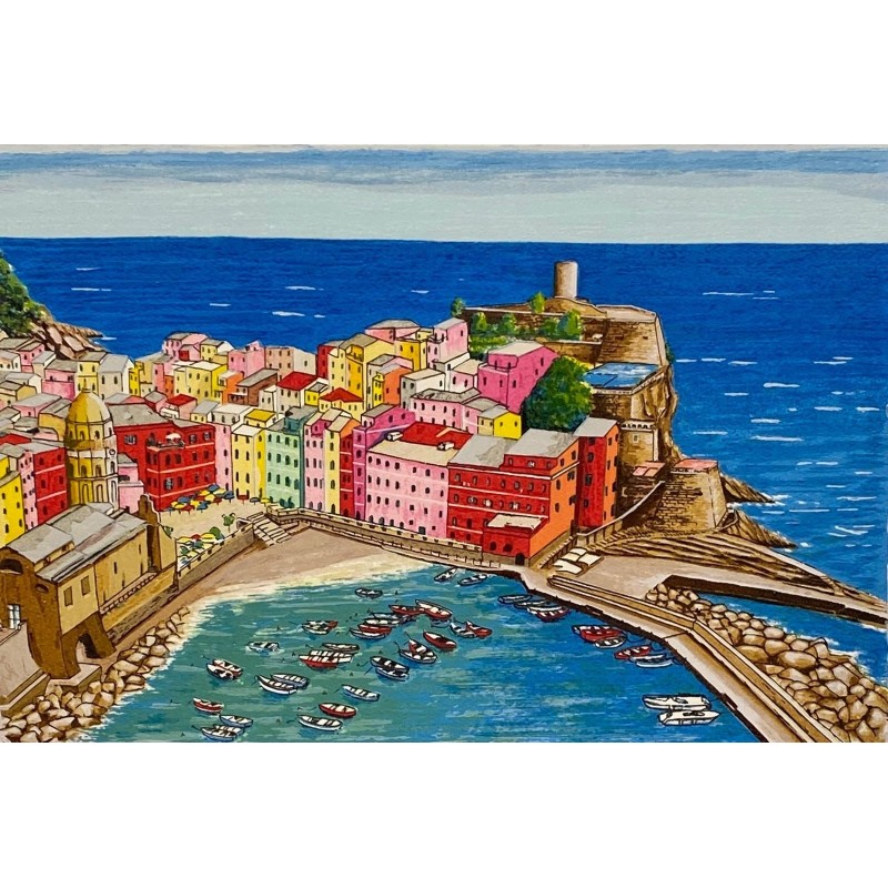 Vernazza Silkscreen by Francesca Mercante | Calandra Art Gallery